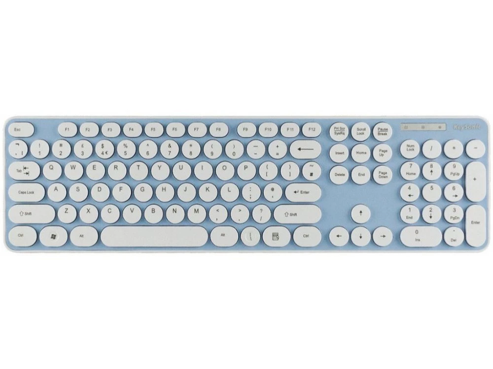 Blue Round Key Chiclet Style Quiet Keyboard 1 Blue Round Key Chiclet Style Quiet Keyboard