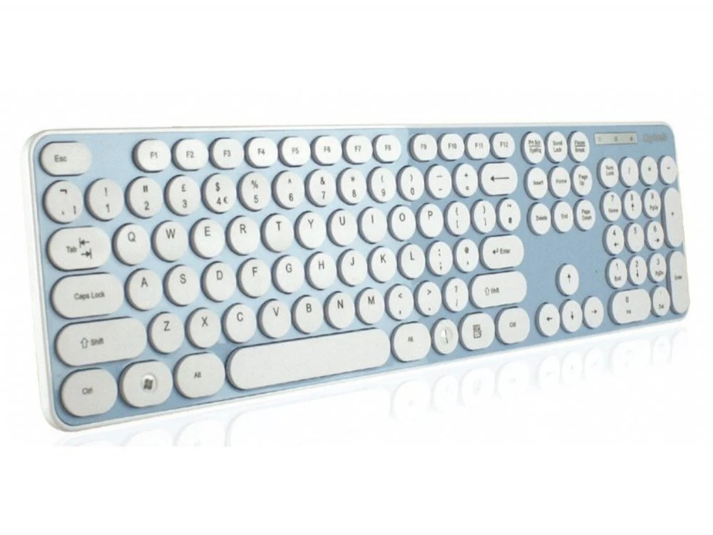 Blue Round Key Chiclet Style Quiet Keyboard 2 Blue Round Key Chiclet Style Quiet Keyboard - Image 2