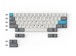 UK US Double Shot PBT Full Keycap Set Grey White And Blue 219 Keycaps -Mouse Keyboard Store double shot pbt full 219 keycap set grey white blue us uk large 3