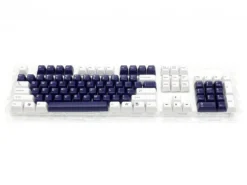 Double Shot Filco 104 Key USA Keyset, White & Navy Blue