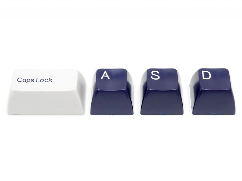 Double Shot Filco 104 Key USA Keyset, White & Navy Blue - Image 8