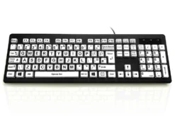 High Contrast Large Legend Keyboard Black On White