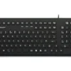 InduKey Induproof Med Antimicrobial Compact Silicone Keyboard IP68 Black
