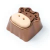 Cute Cow Aluminum Alloy Artisan Keycap Brown