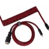 Keychron Premium Coiled Aviator USB-C Cable Straight Red
