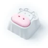 Cute Cow Aluminum Alloy Artisan Keycap White