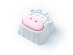 Cute Cow Aluminum Alloy Artisan Keycap White