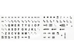Large Legend, Self Adhesive Keycap Overlays, Black On White