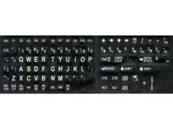 Large Legend, Self Adhesive Keycap Overlays, White On Black