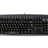 Large Yellow Print, Black Keyboard, USB