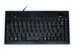 Mini Keyboard Black USB With Built In Trackball And Scroll Wheel