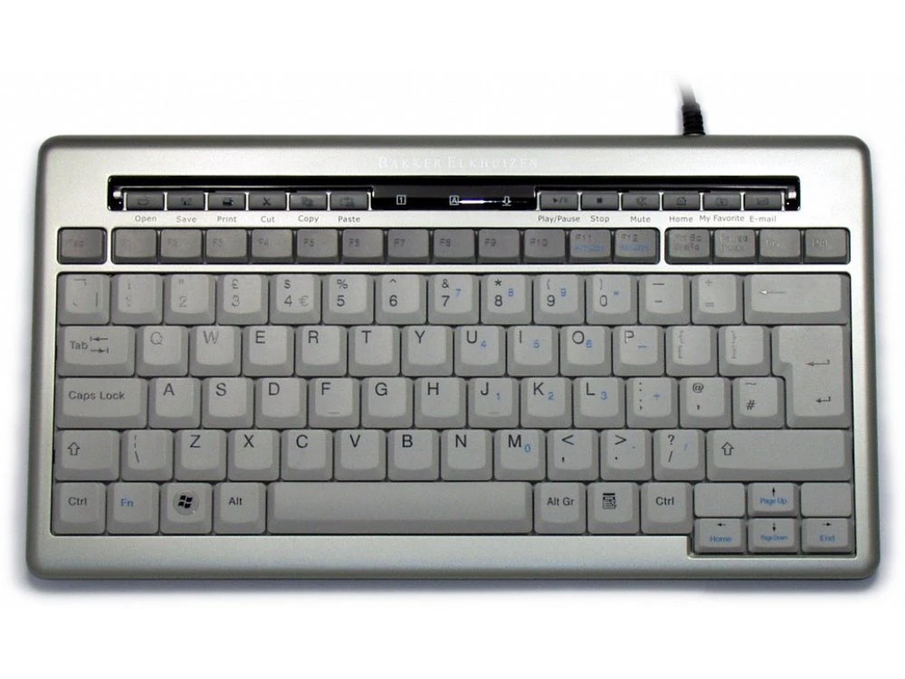 Silver Compact Keyboard With Cut, Copy And Paste Keys 1 Silver Compact Keyboard With Cut, Copy And Paste Keys