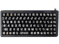 Mini High Visibility Keyboard, White On Black